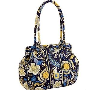 Vera Bradley Yellow & Blue Floral & Elephants Frame Bag in Ellie Blue